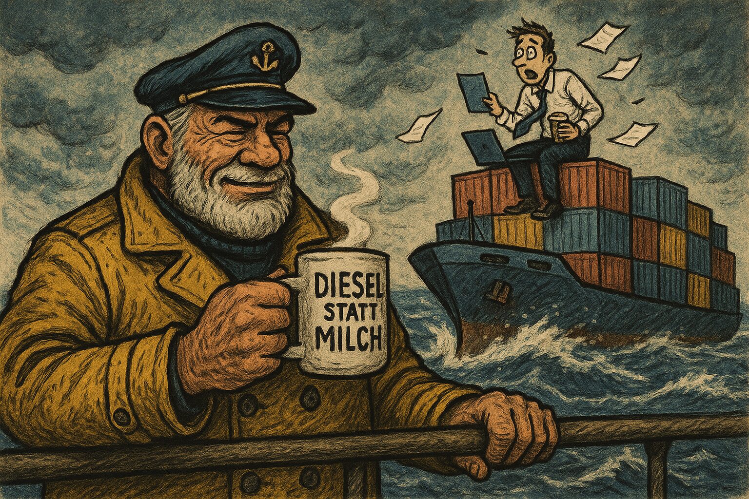 Mehr über den Artikel erfahren Heuern, schuften, führen – Jobs an Bord vom Containerschiff